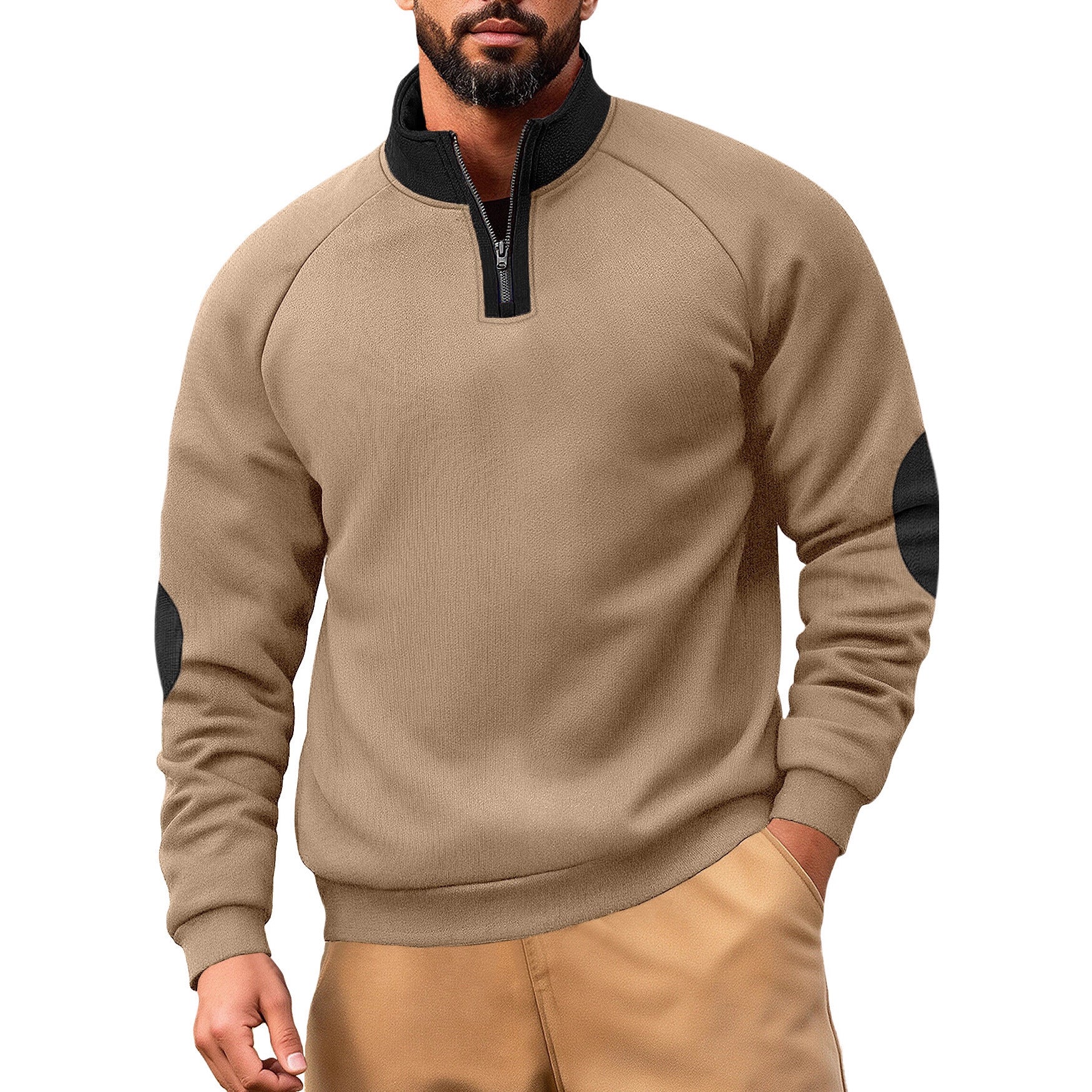 Image of Zeratta Loose fit stand collar polyester half-zip sweatshirt
