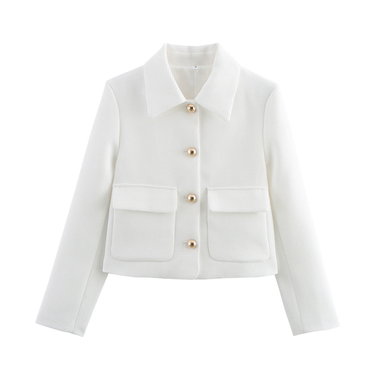 Women's button-front tailored cropped jacket