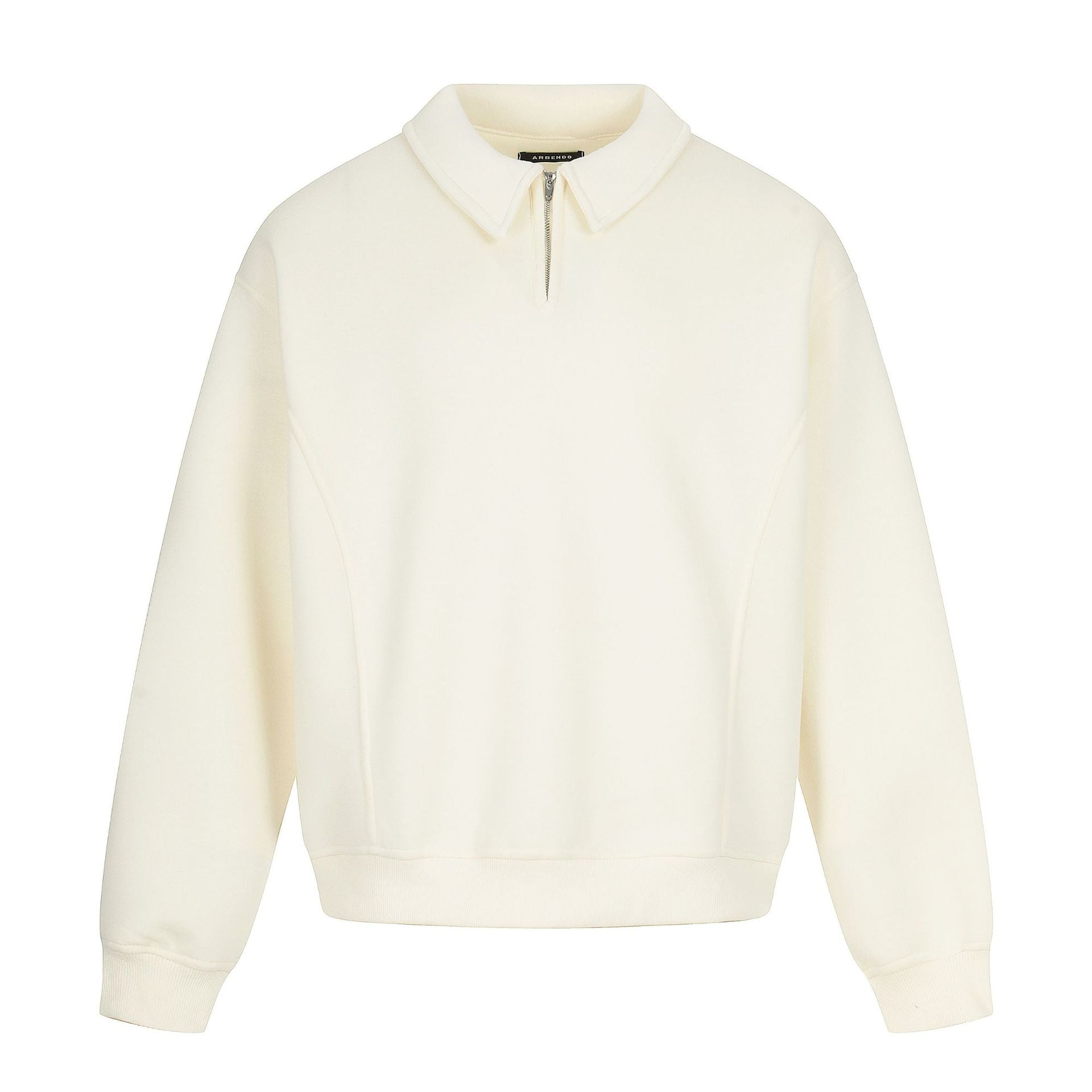 Image of Zeratta Loose fit cotton blend half-zip pullover hoodie