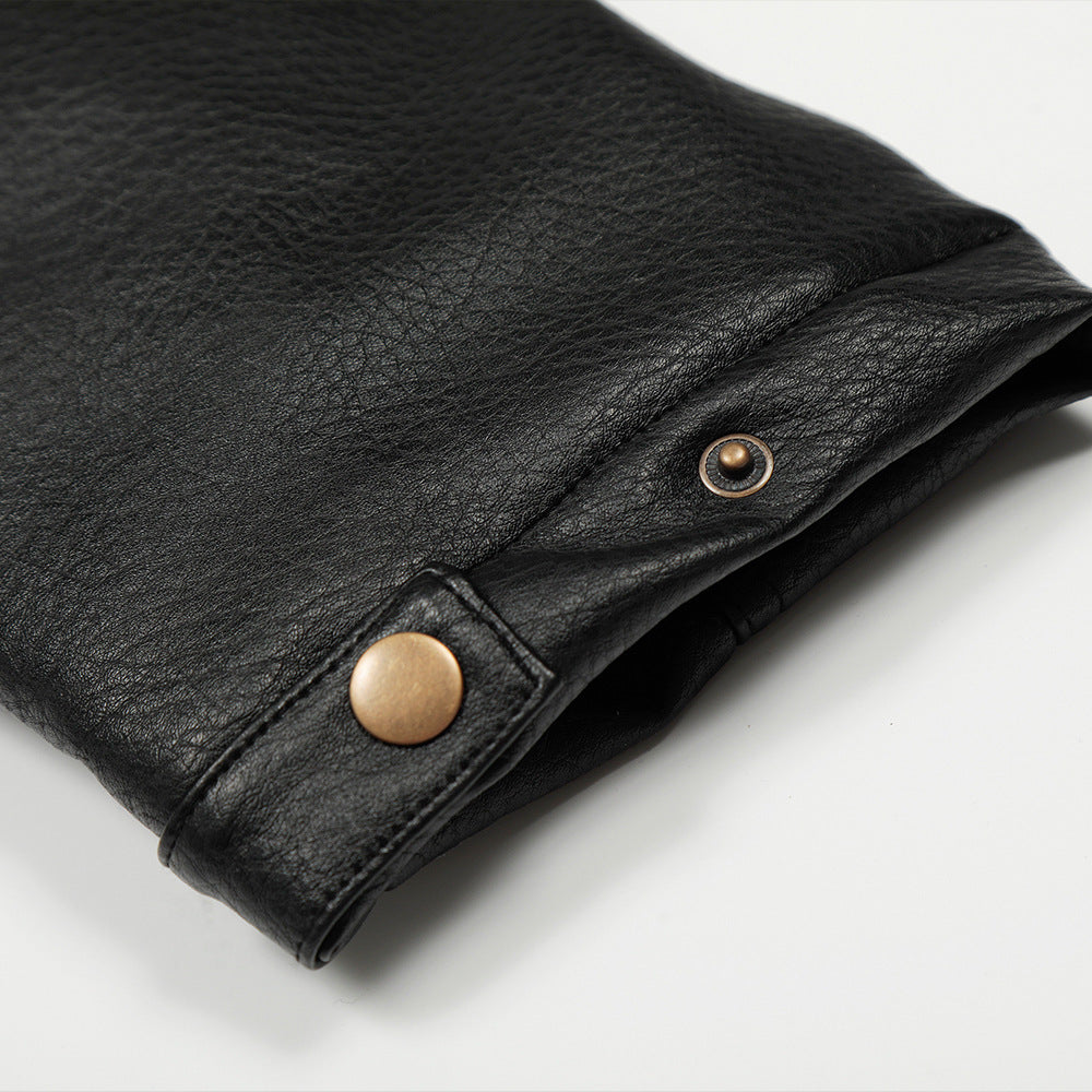 Image of Men's black hooded padded zip-up jacket