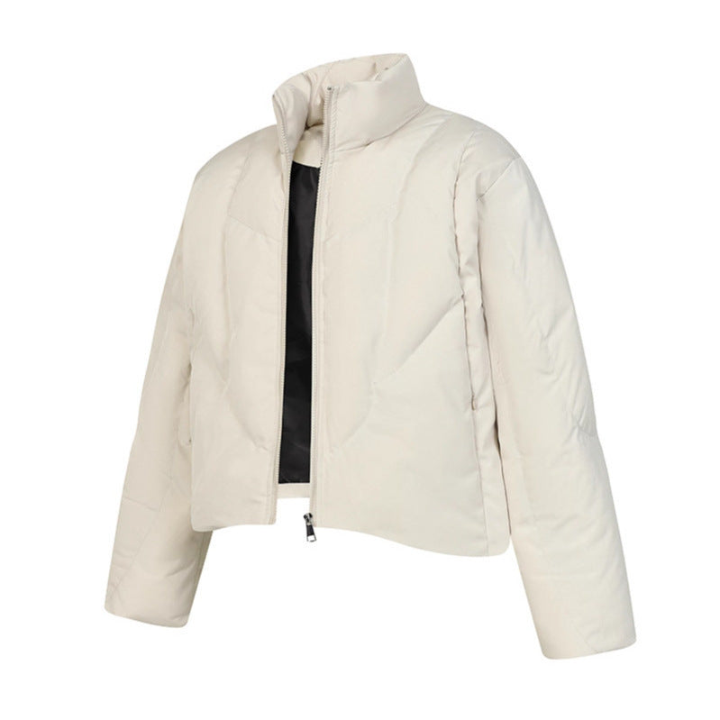 Zeratta Deconstructed stand collar puffer jacket