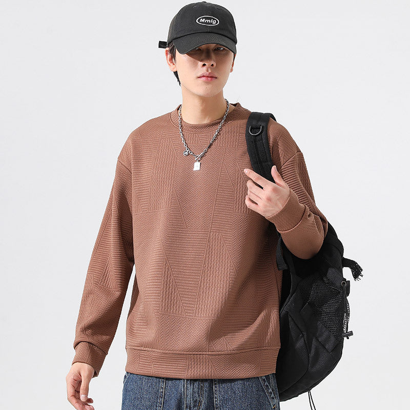 Image of Sudadera de cuello redondo extragrande de poliéster para hombre