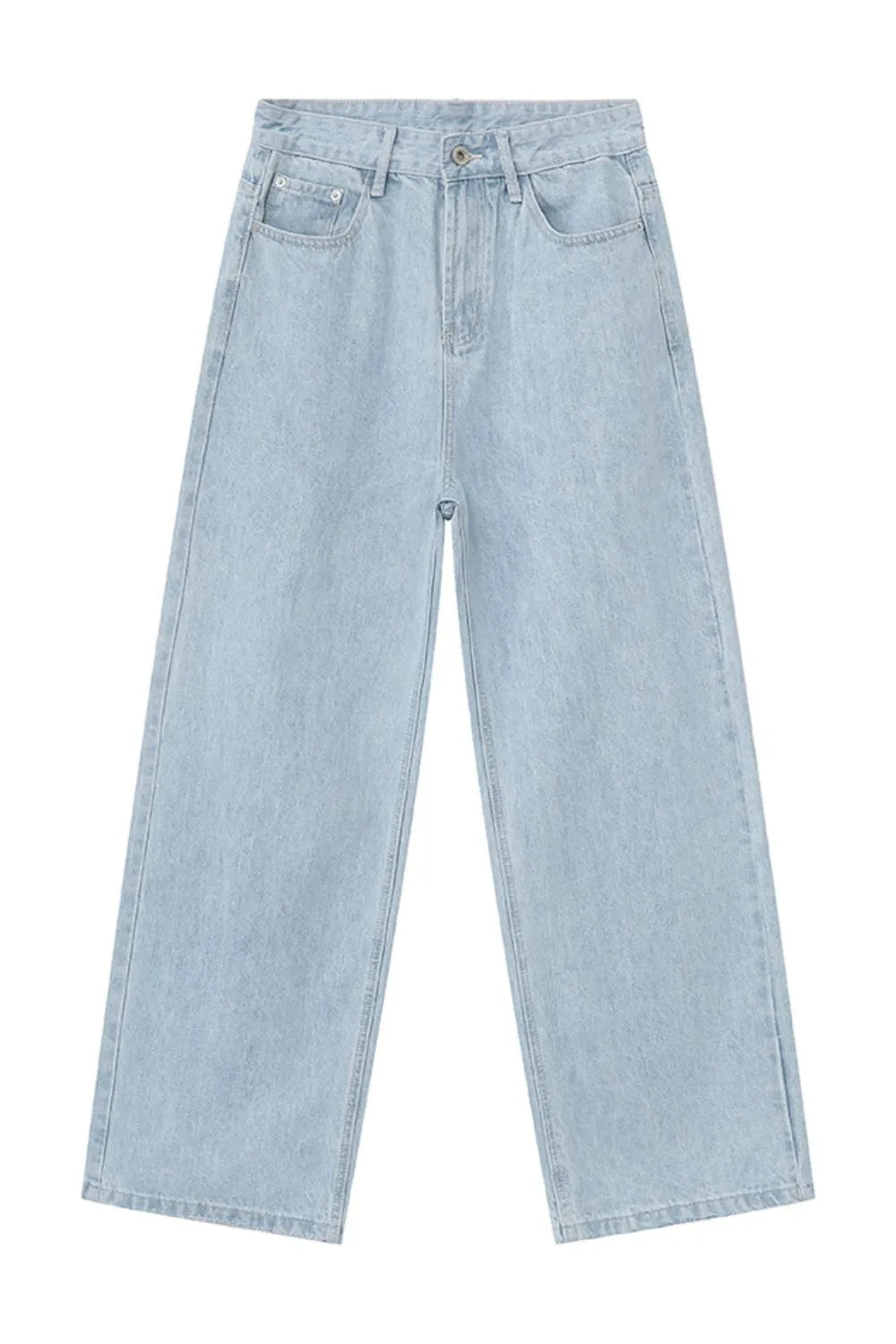 Image of Light Blue Wide-Leg Pocket Jeans