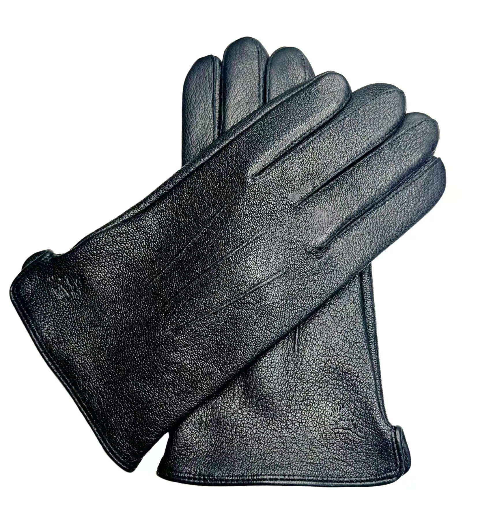 Image of Men's wool-lined goatskin leather winter gloves