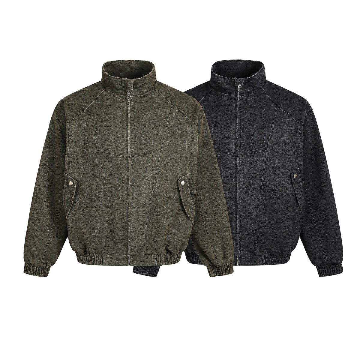 Image of Men's cotton utility zip-up workwear jacket