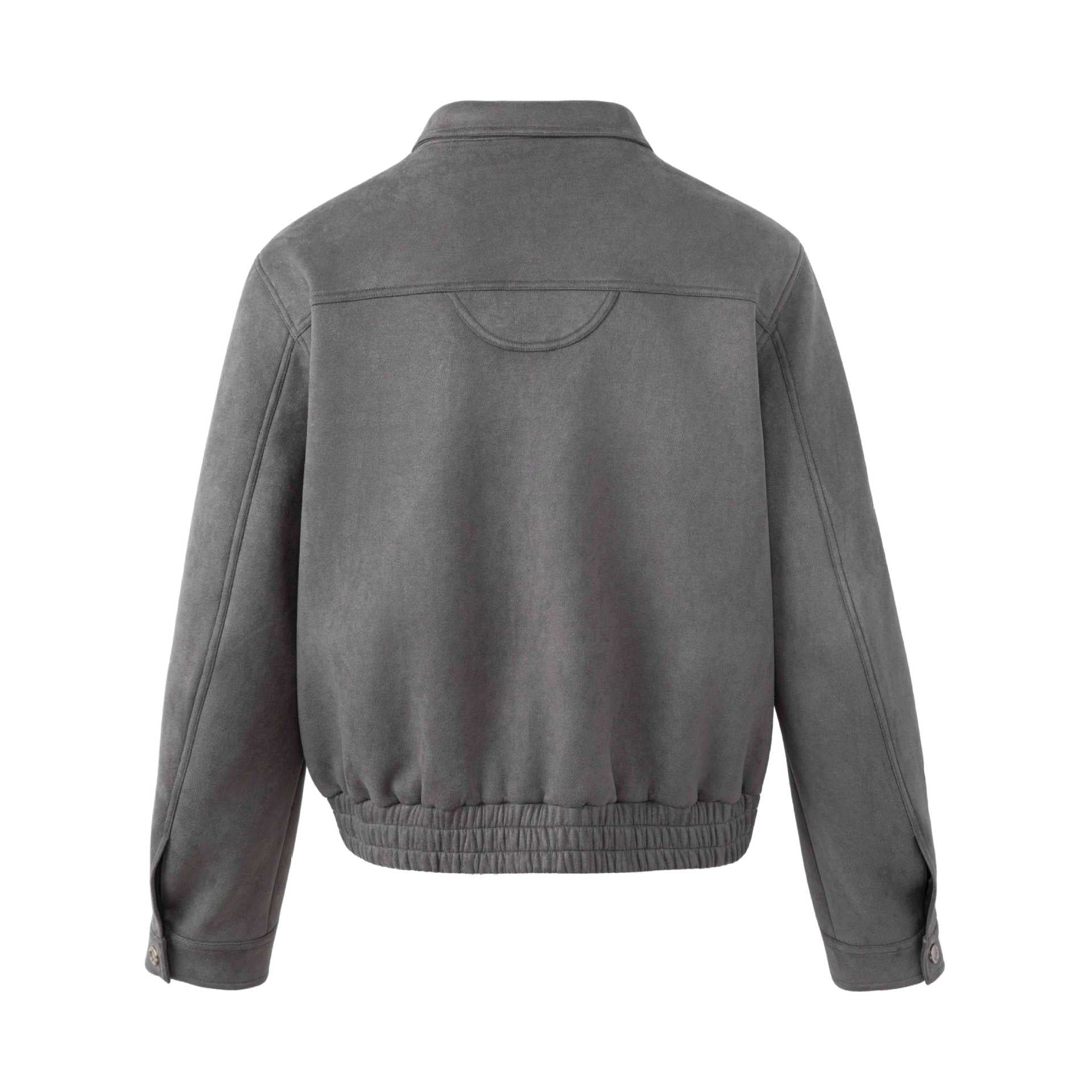 Image of Chaqueta de poliéster gris de un botón para hombre