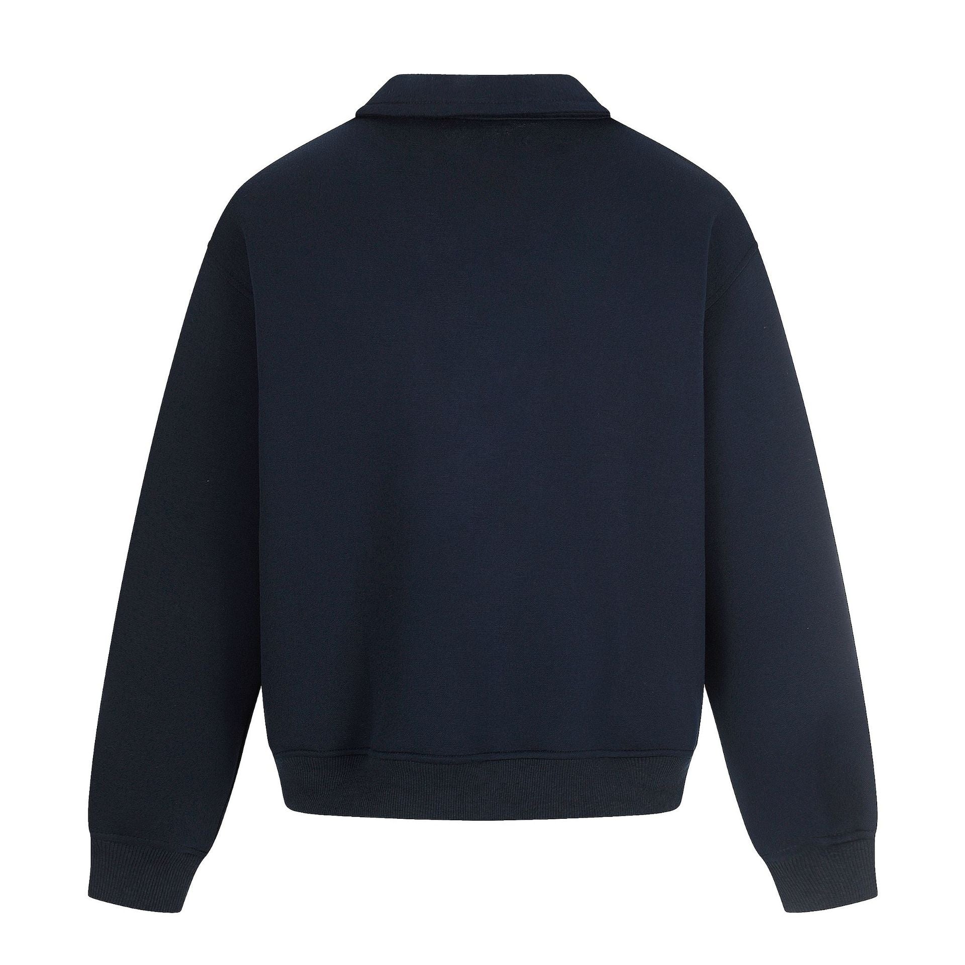 Image of Sudadera con capucha de corte holgado en mezcla de algodón con media cremallera