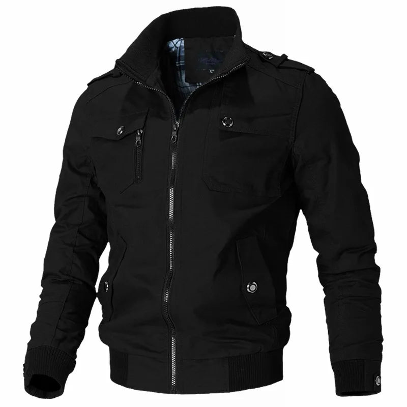 Image of Men's casual zip-up flight bomber jacket