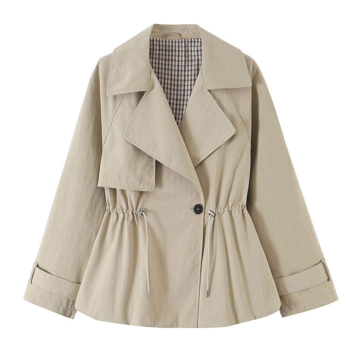 Image of Zeratta Women's khaki tie-waist double-breasted trench coat