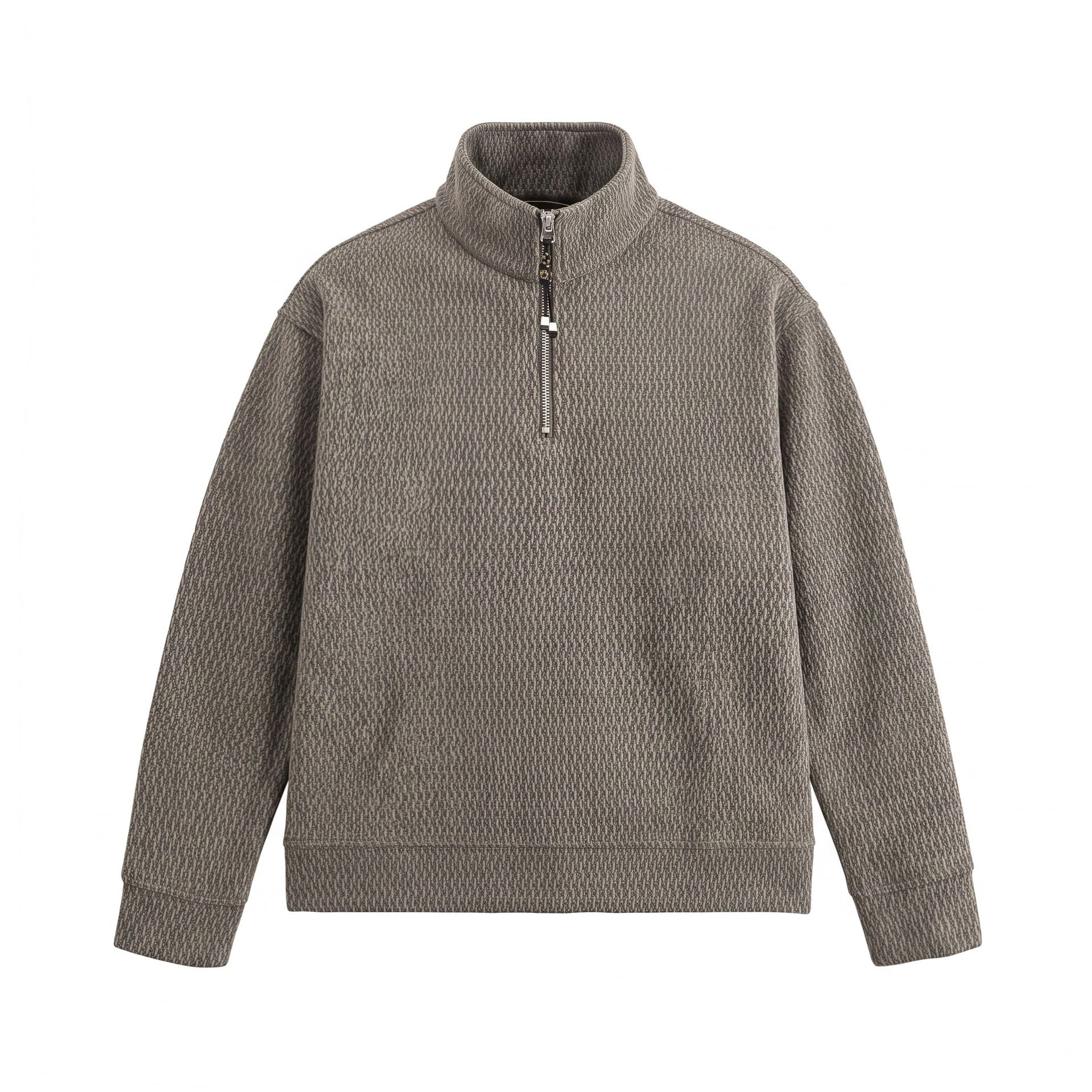 Image of Zeratta Drop shoulder half-zip stand collar hoodie