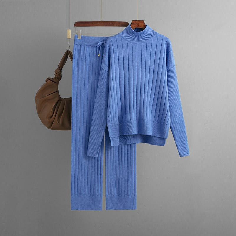 Image of Women's two-piece turtleneck knit sweater set