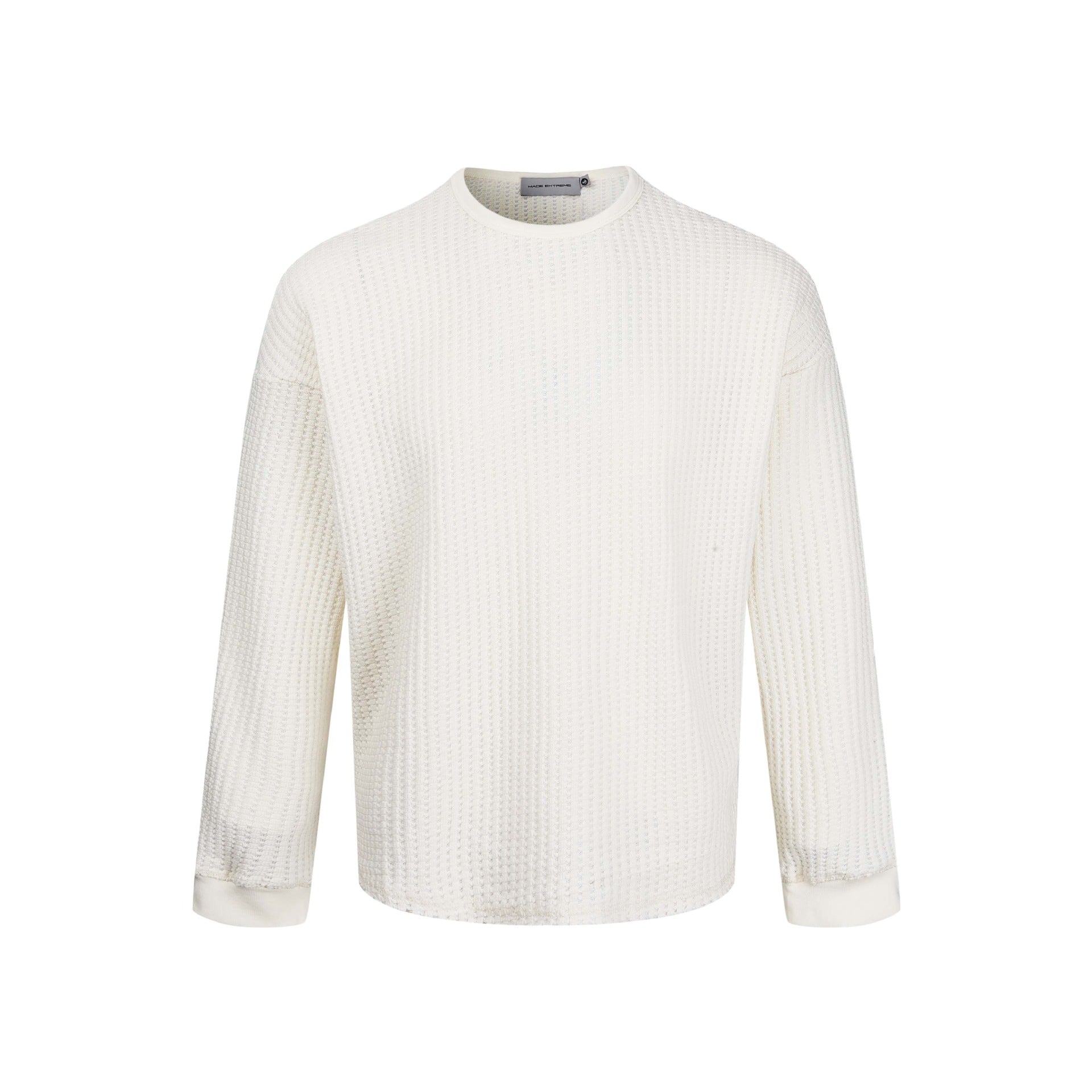 Image of Zeratta Men's oversized textured crewneck long-sleeve top