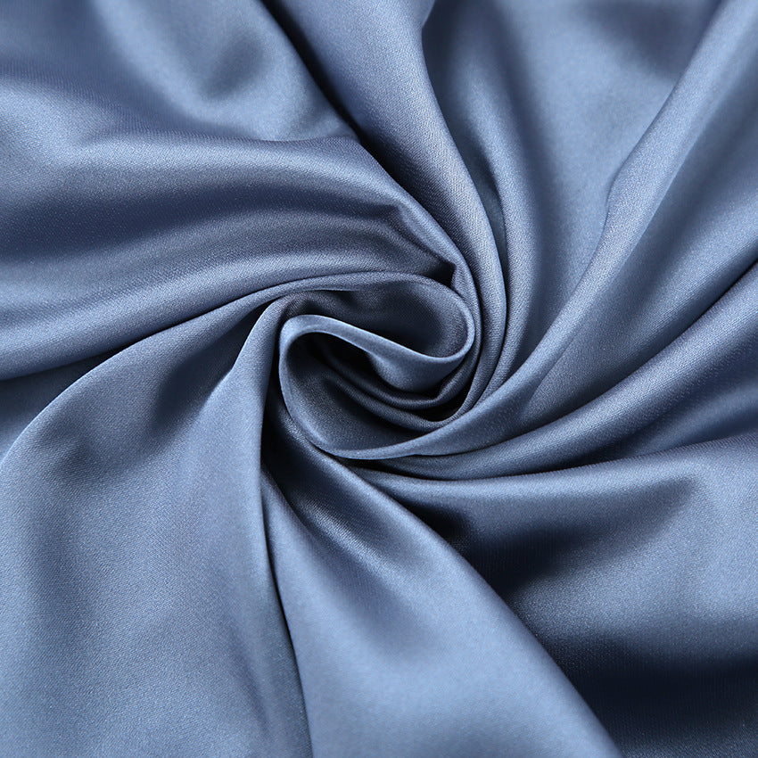 Image of Vestido largo con cuello de solapa y abertura para mujer