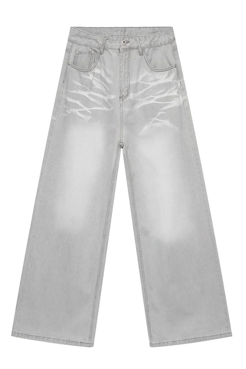 Image of Light Cotton-Blend Wide-Leg Jeans — main product photograph