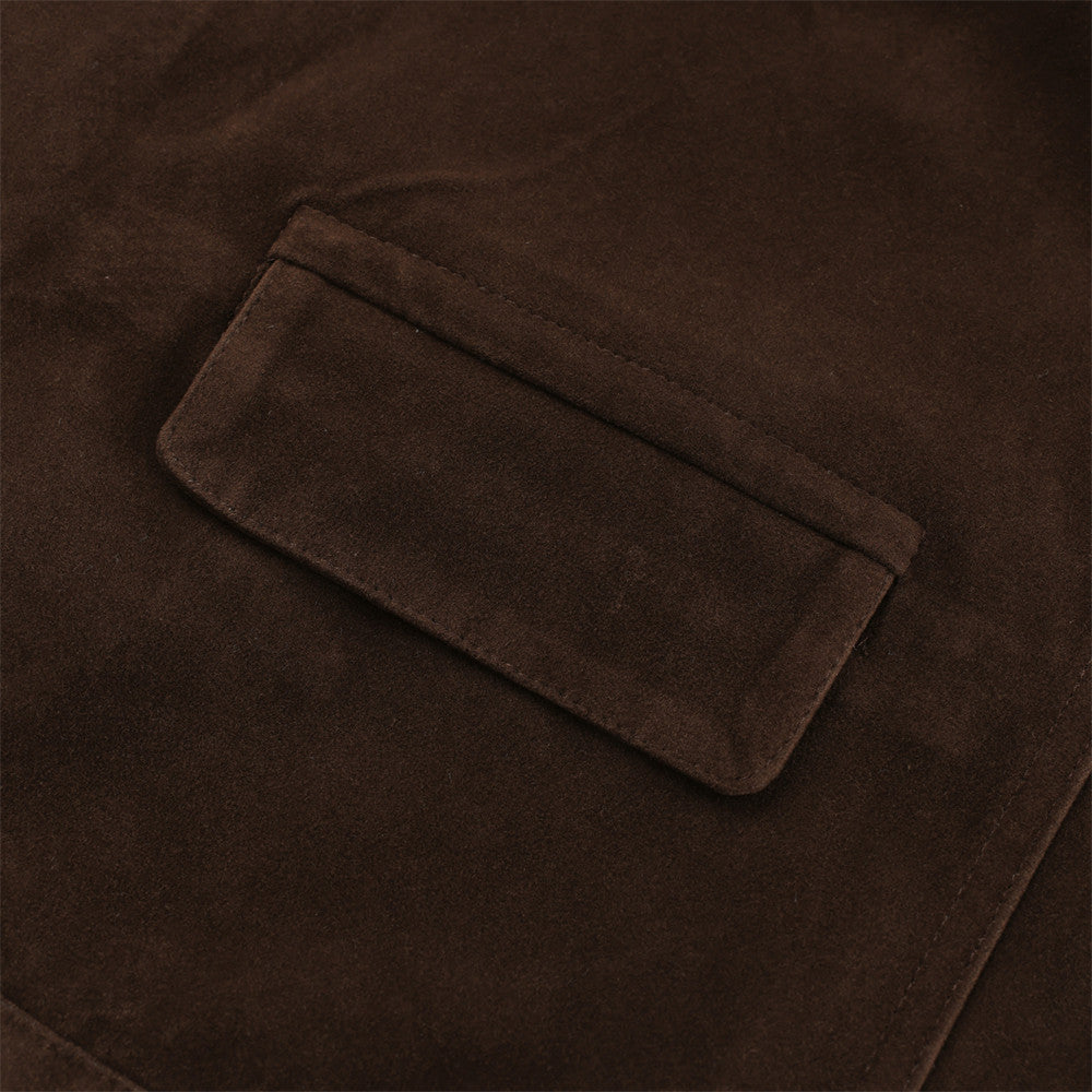 Image of Men's loose fit cotton blend button-front jacket