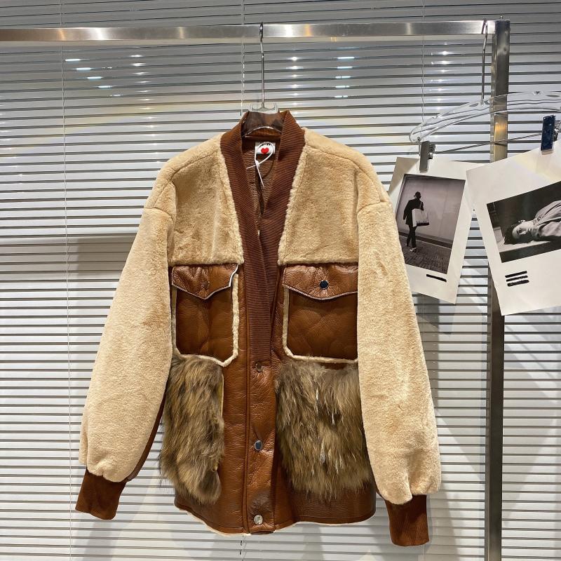 Women's khaki contrast-panel v-neck jacket