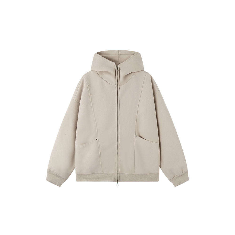 Women's relaxed fit polyester zip-up hoodie