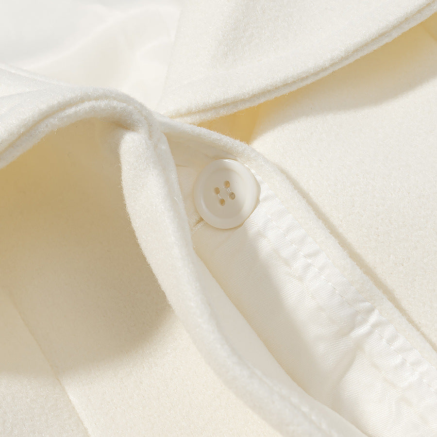 Image of Women's white single-button woven trench coat