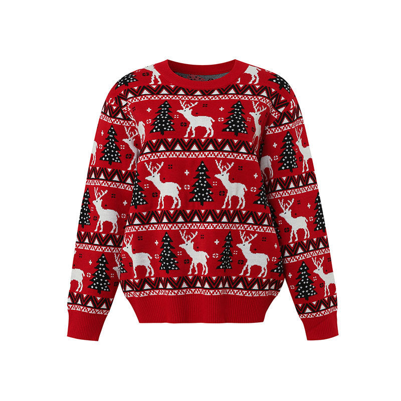 Image of Zeratta Red reindeer jacquard Christmas sweater