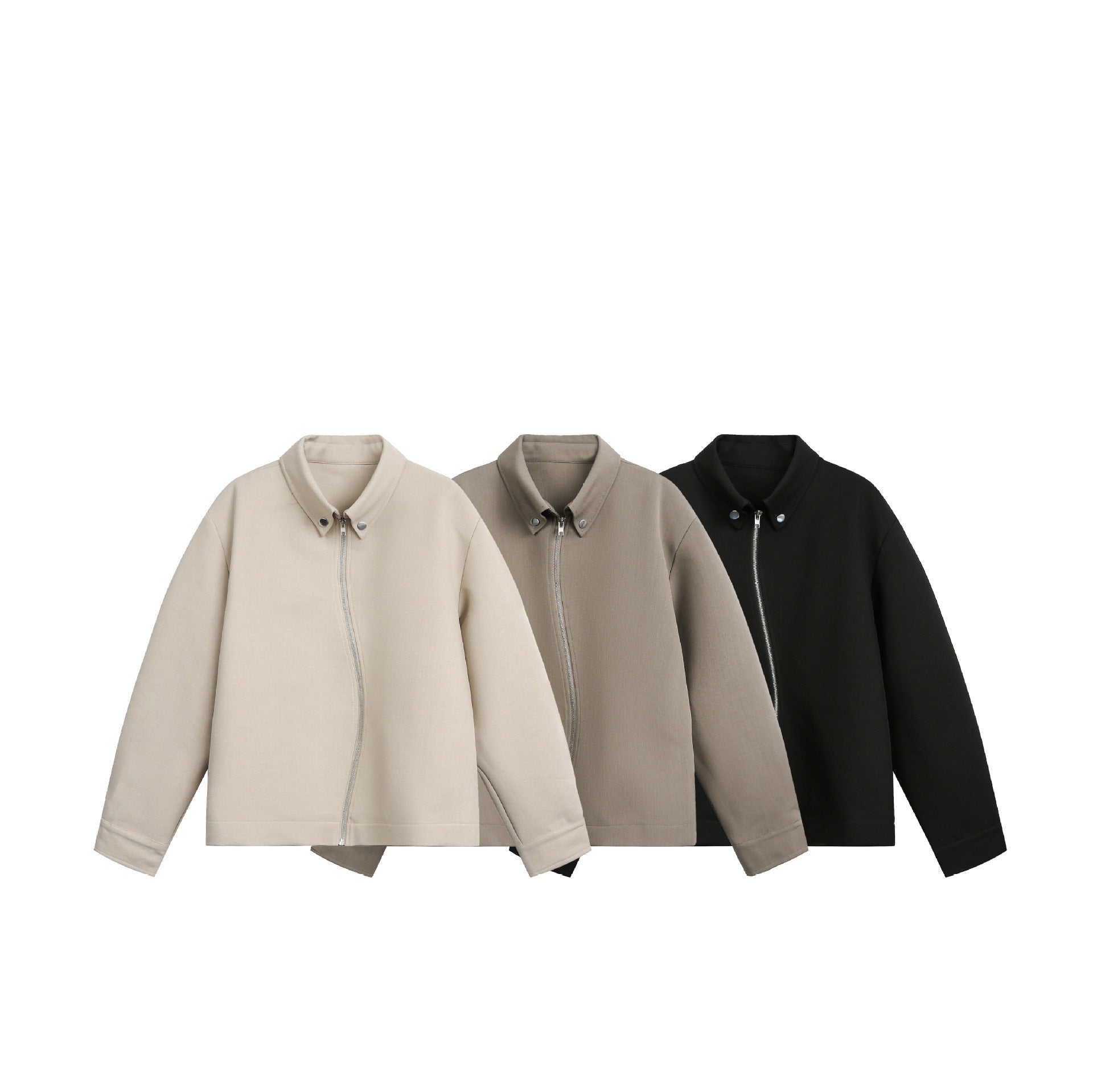 Image of Men's relaxed fit asymmetrical zip-up jacket