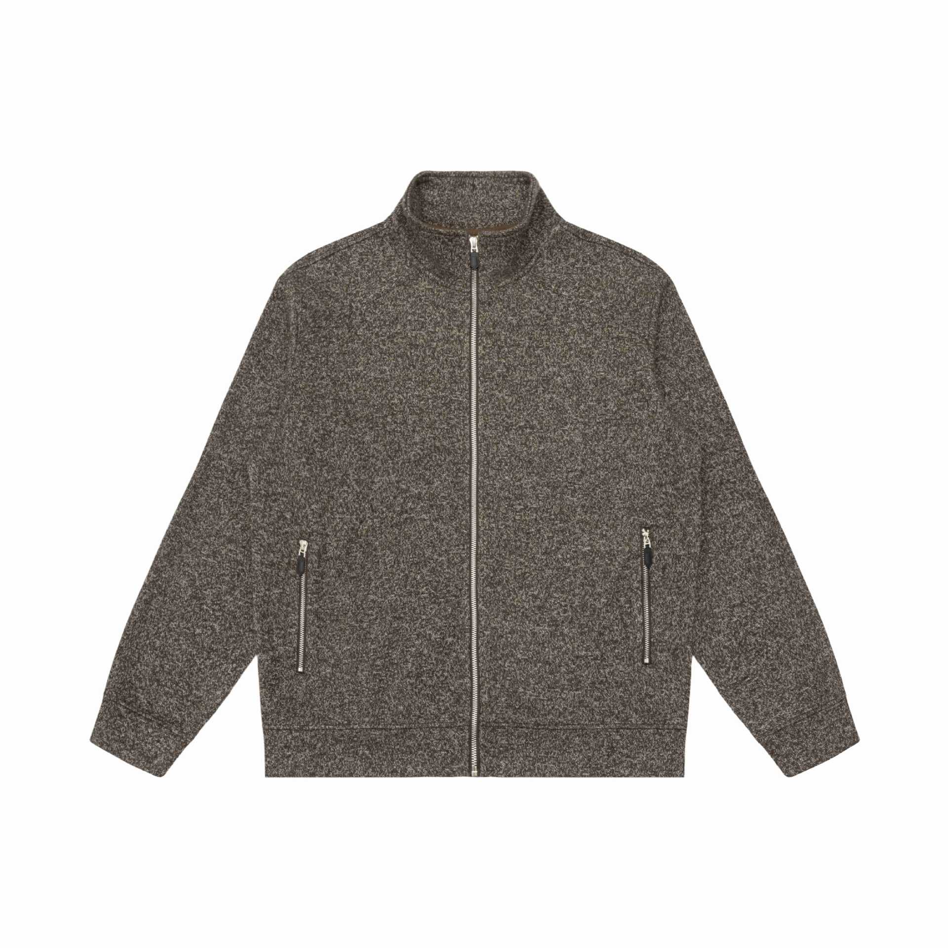 Image of Men's casual stand collar zip-up sweatshirt