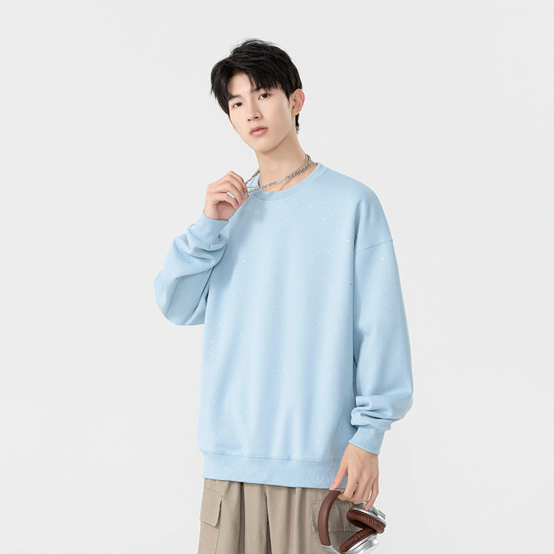 Image of Men's heavyweight shiny crewneck sweatshirt