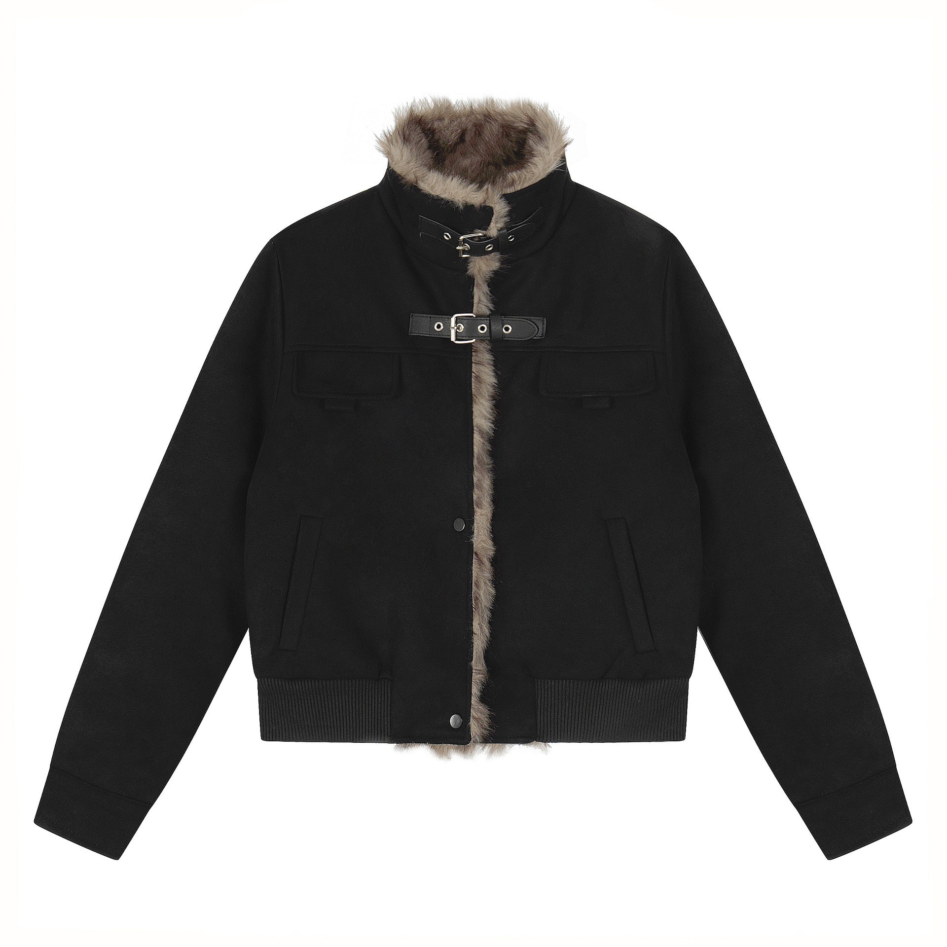 Image of Quilted Stand-Collar Zip-Up Jacket