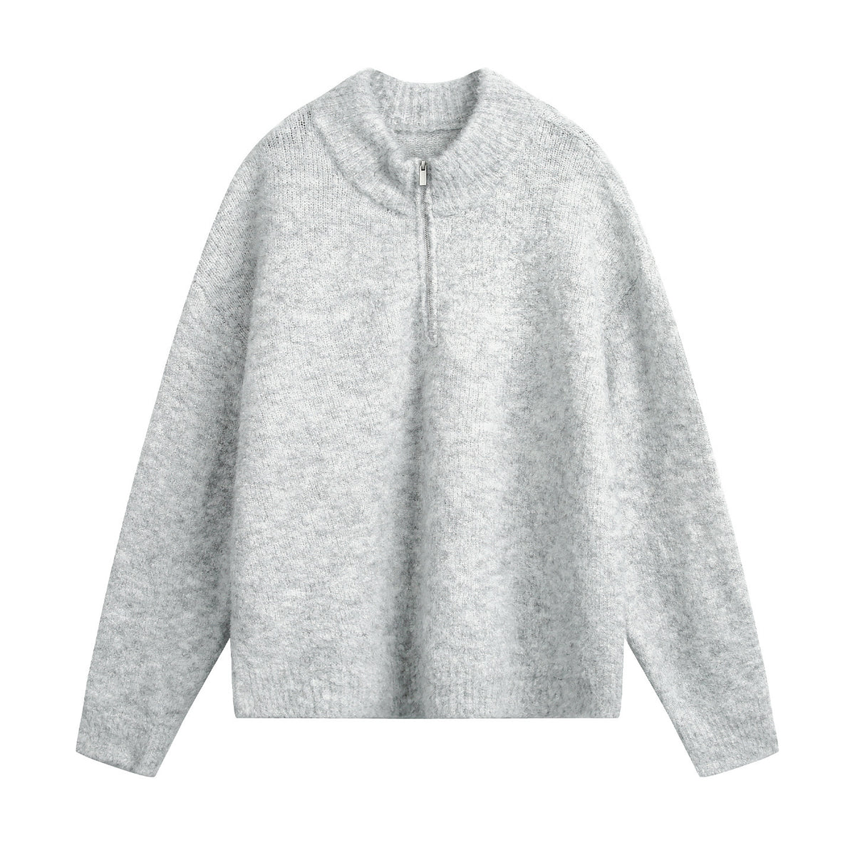Sudadera de corte relajado con cuello alto y media cremallera