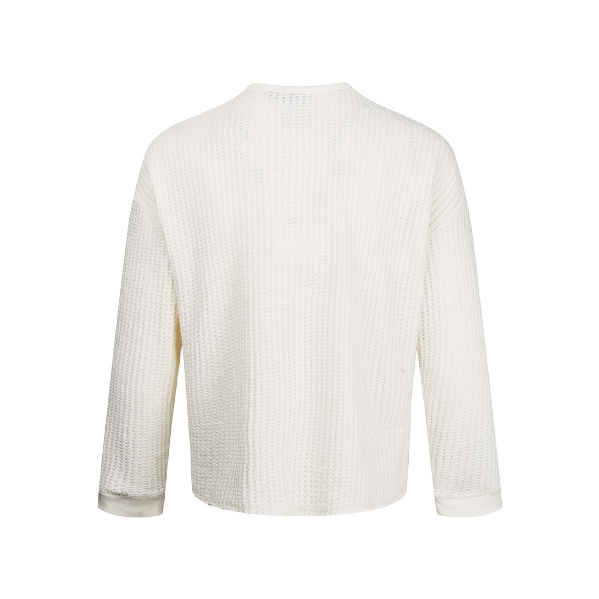 Men's oversized textured crewneck long-sleeve top