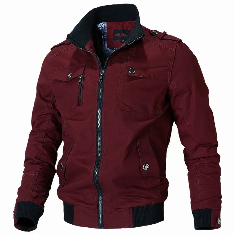 Image of Men's casual zip-up flight bomber jacket
