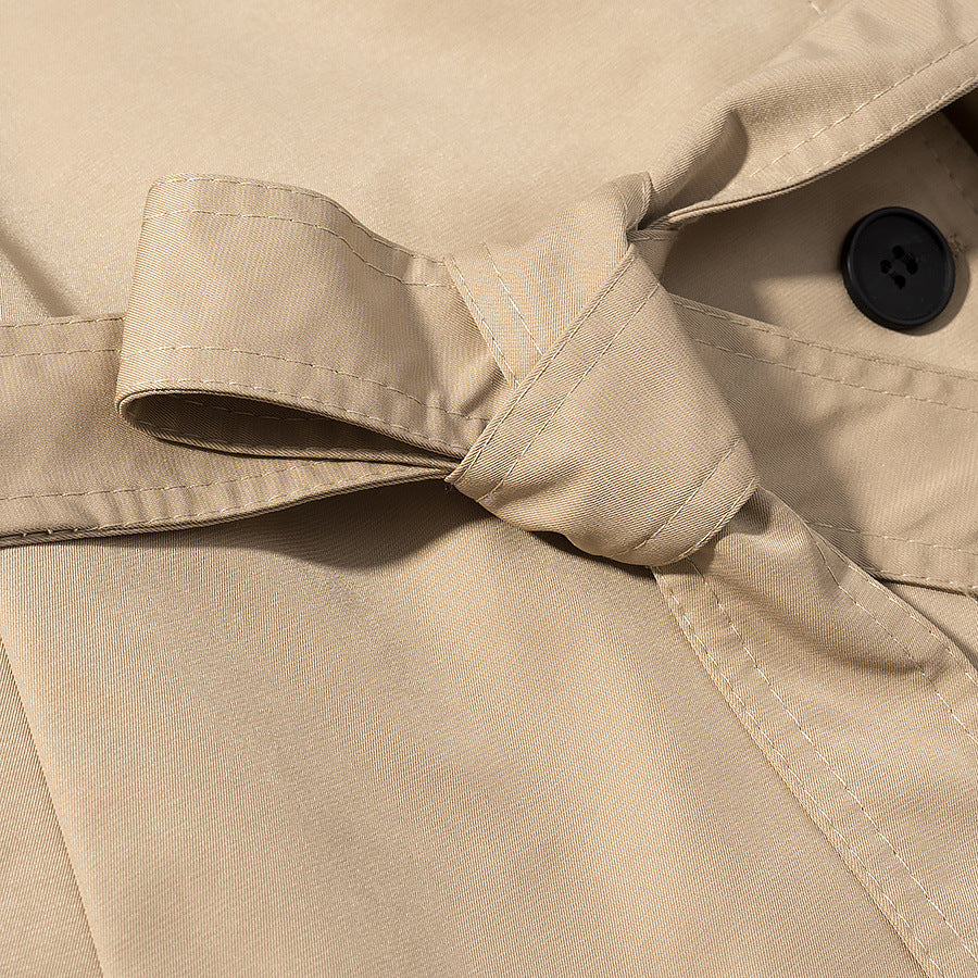 Image of Women's khaki cropped double-breasted trench coat