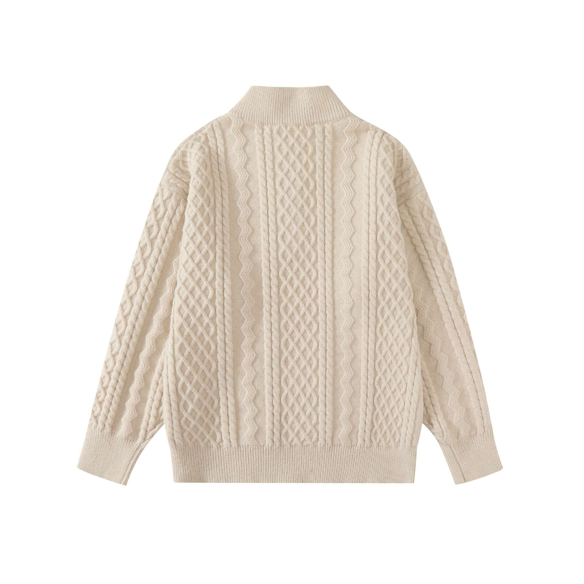 Men's loose fit cable knit crewneck sweater