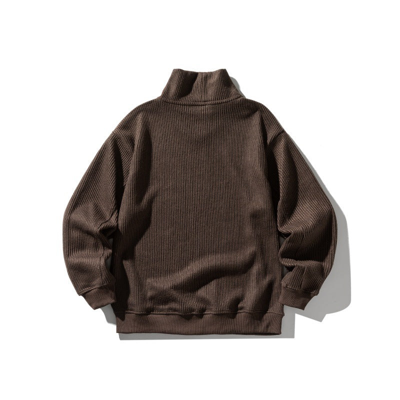 Image of Men's loose fit high neck pullover sweatshirt
