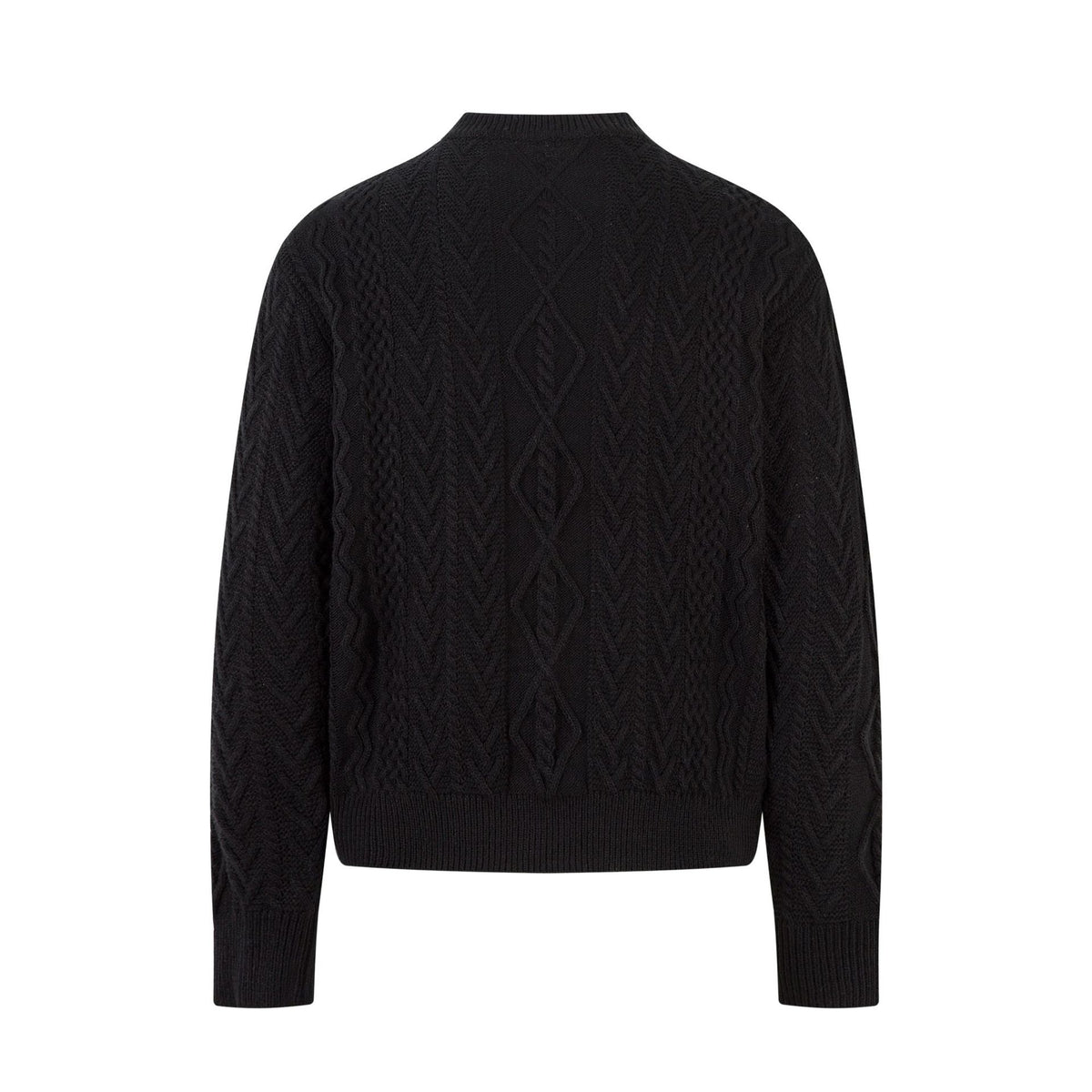Men's topstitched loose knit crewneck sweater