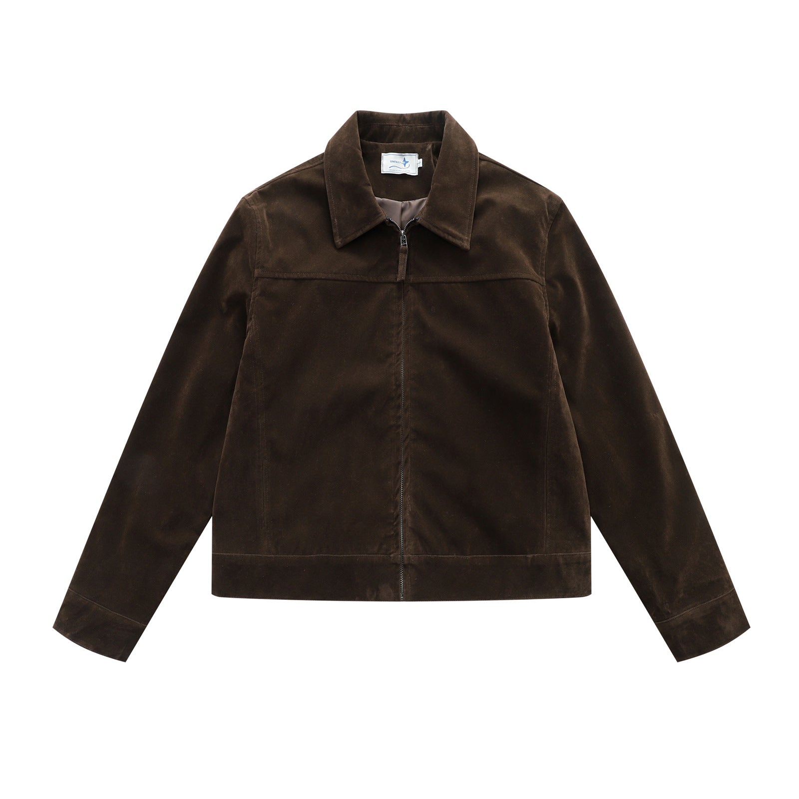 Image of Loose fit cotton knit zip-up cardigan