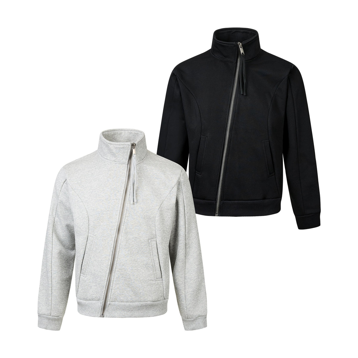 Men's slanted zipper loose fit sweatshirt