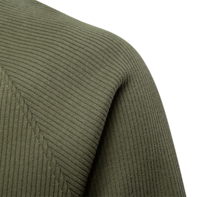 Image of Men's cotton blend half-zip stand collar sweatshirt