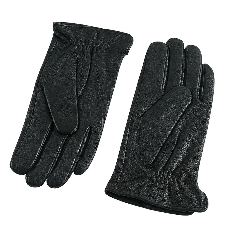 Image of Men's wool-lined goatskin leather winter gloves