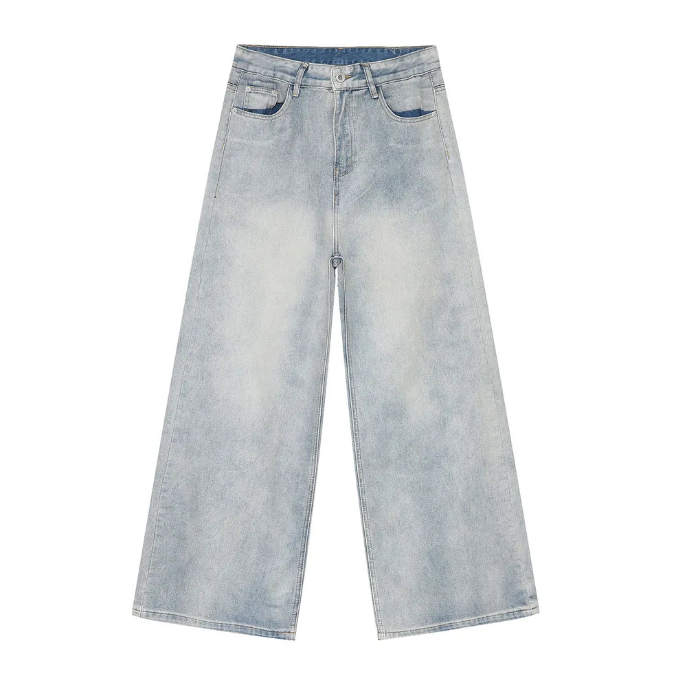 Image of Jeans de corte recto y lavado claro