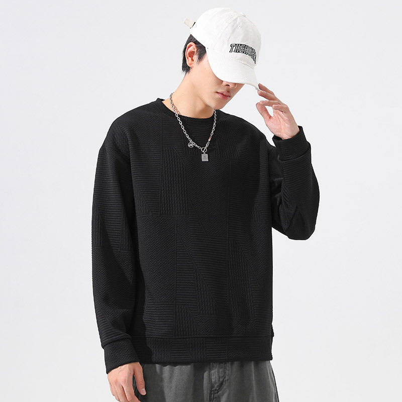 Image of Sudadera de cuello redondo extragrande de poliéster para hombre