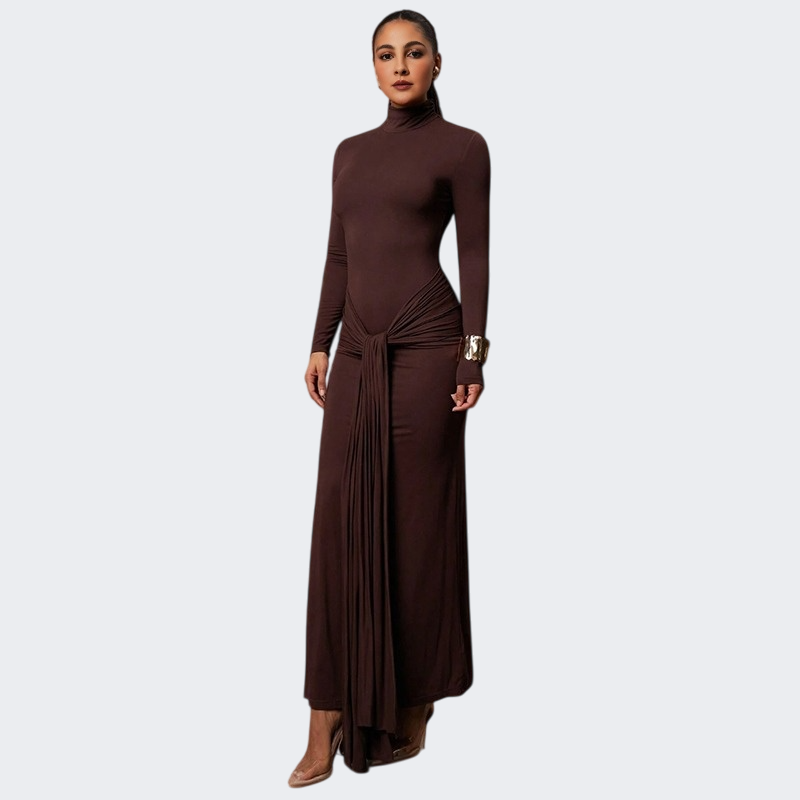 Image of Women's Turtleneck Bodycon Maxi Dress — main product photograph
