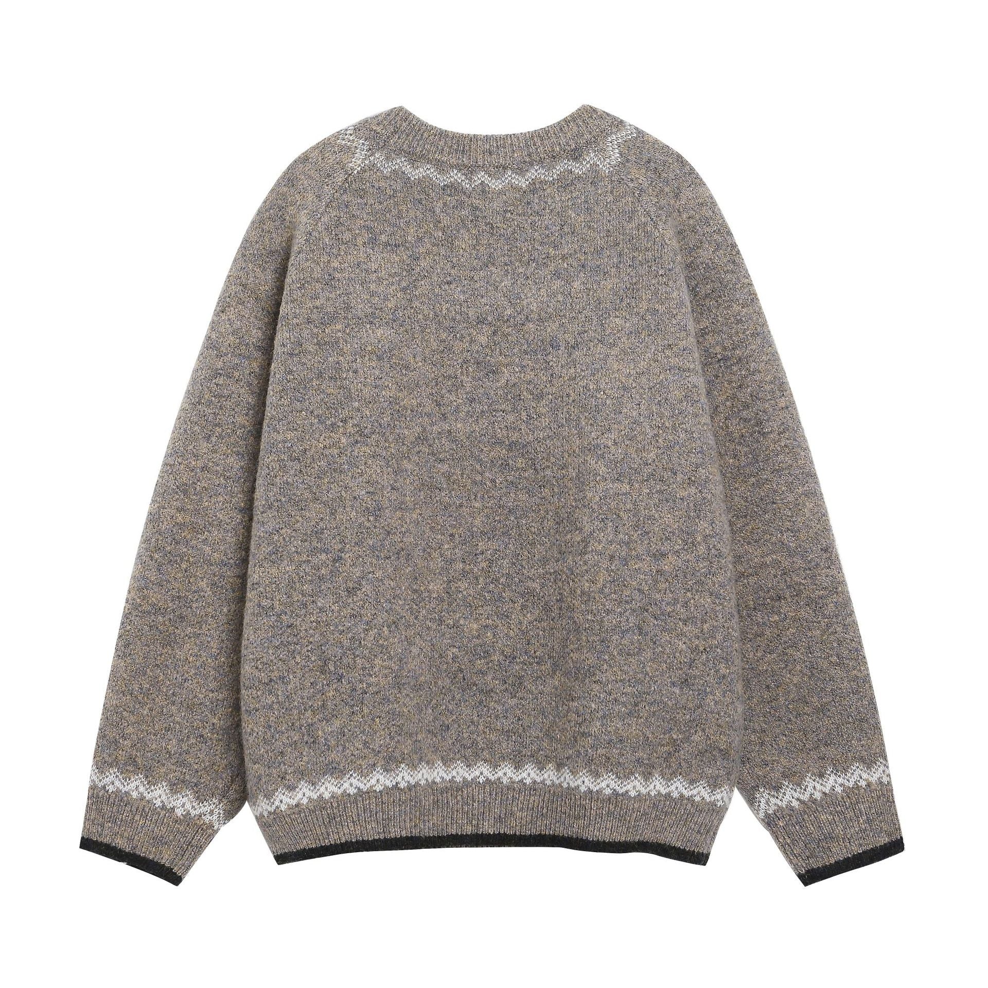 Image of Khaki dog graphic Christmas pullover sweater