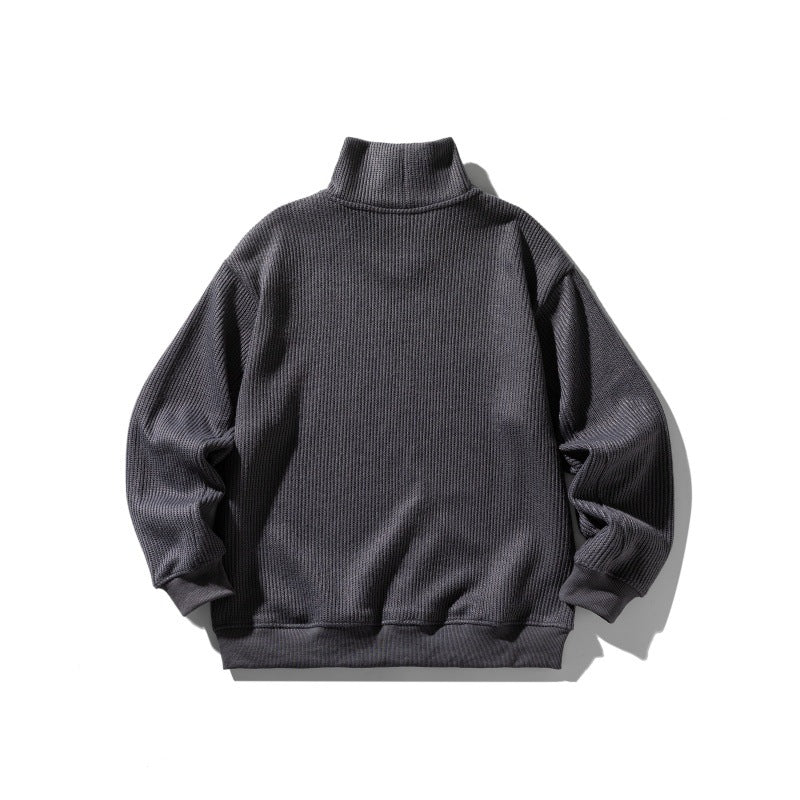 Men's loose fit high neck pullover sweatshirt