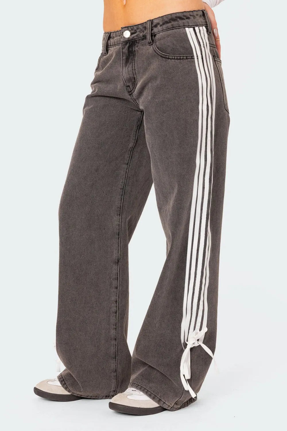 Dark Distressed Side-Stripe Jeans — main product photograph