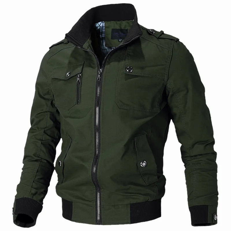 Image of Men's casual zip-up flight bomber jacket