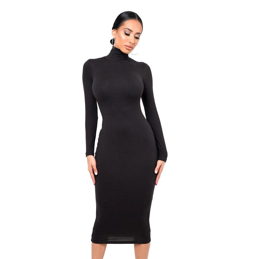 Image of Women's Fitted Round-Neck Midi Dress — main product photograph