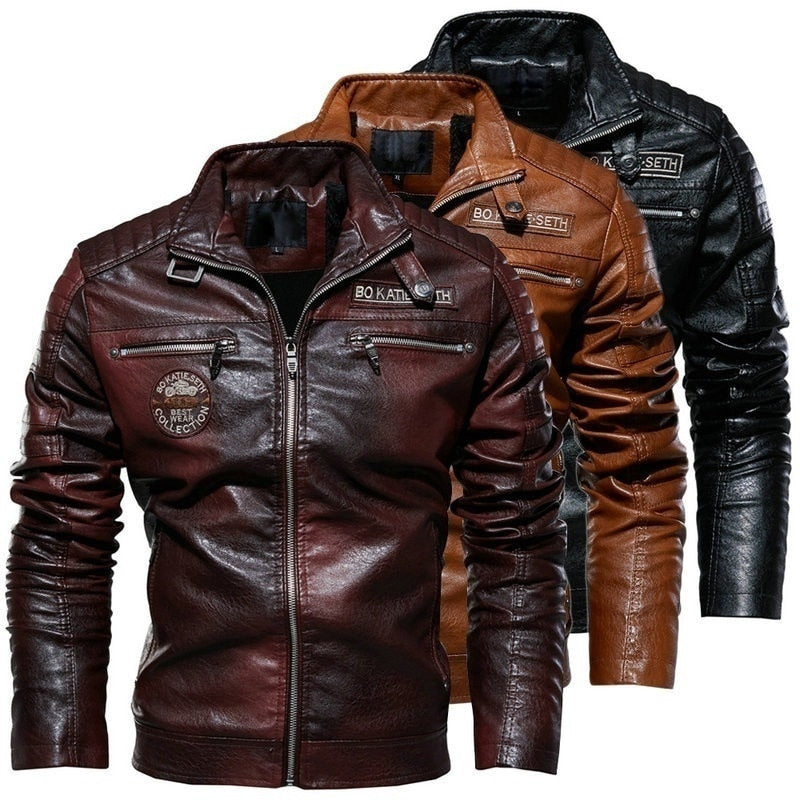 Image of Zeratta Men's zip-up biker-style jacket