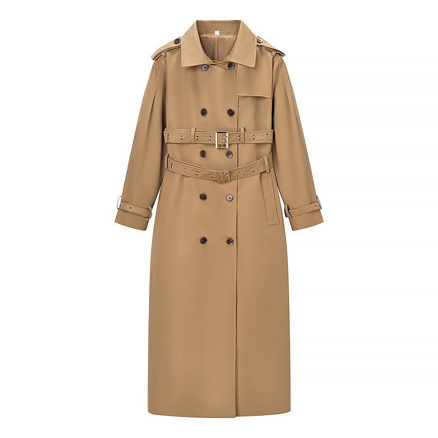 Image of Zeratta Women's khaki single-breasted lapel trench coat