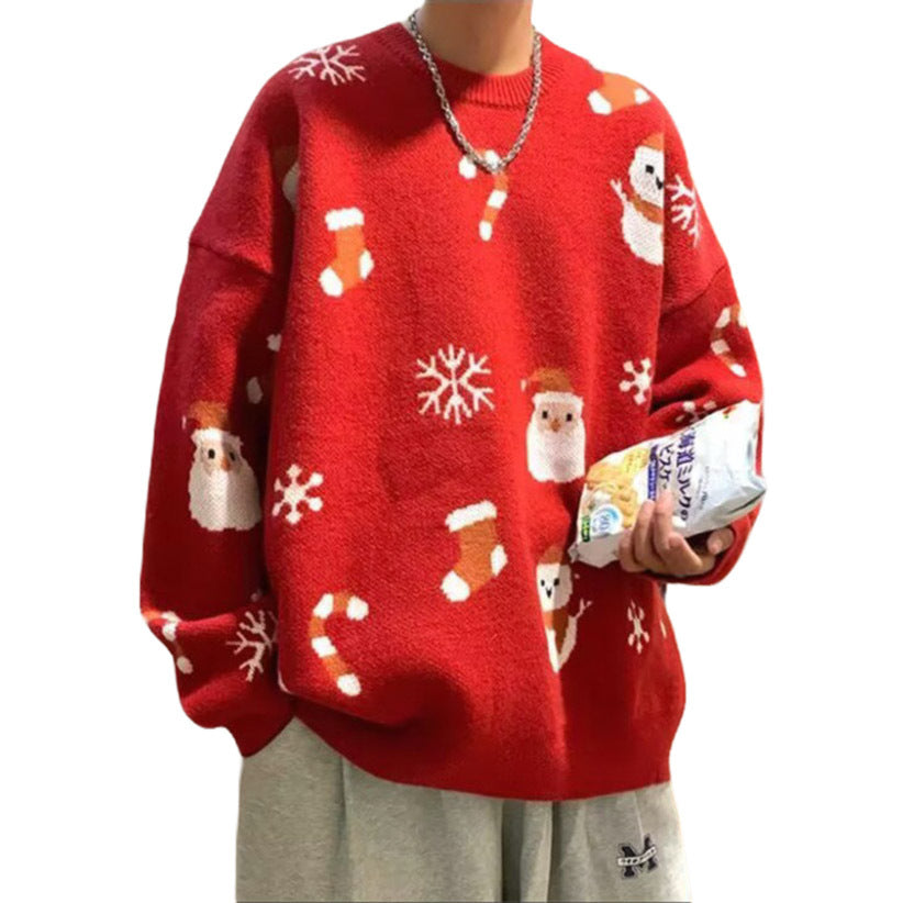 Image of Suéter de punto navideño para hombre de corte relajado