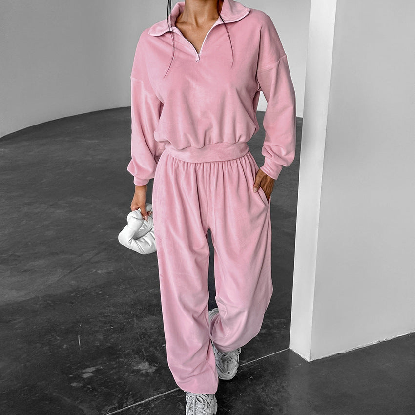 Women's slim fit hoodie and pants two-piece set